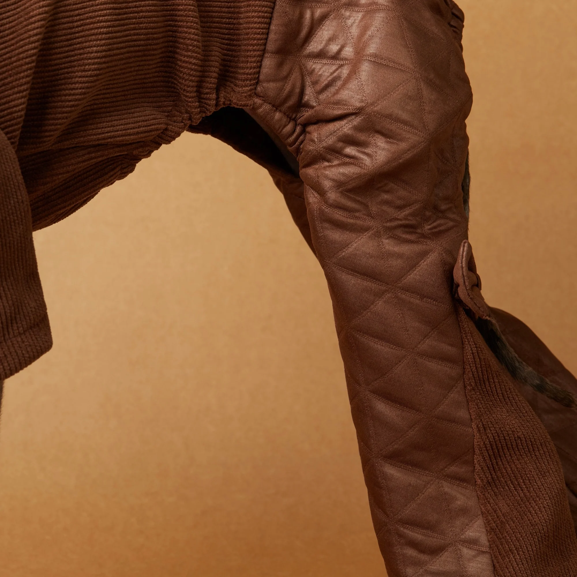 Sudadera polar de cuatro patas para perros en invierno, elegantes pantalones acampanados de PU de café para galgo italiano, abrigo de otoño para Whippet - imagen 5