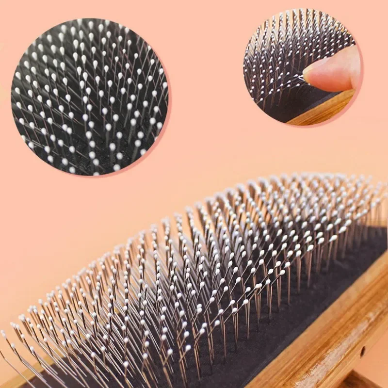 Peine para perros, cepillo de madera para perros, removedor de pelo para mascotas, cepillo de aseo para perros, masaje con apertura de nudos, cepillos para gatos, accesorios para mascotas - imagen 3