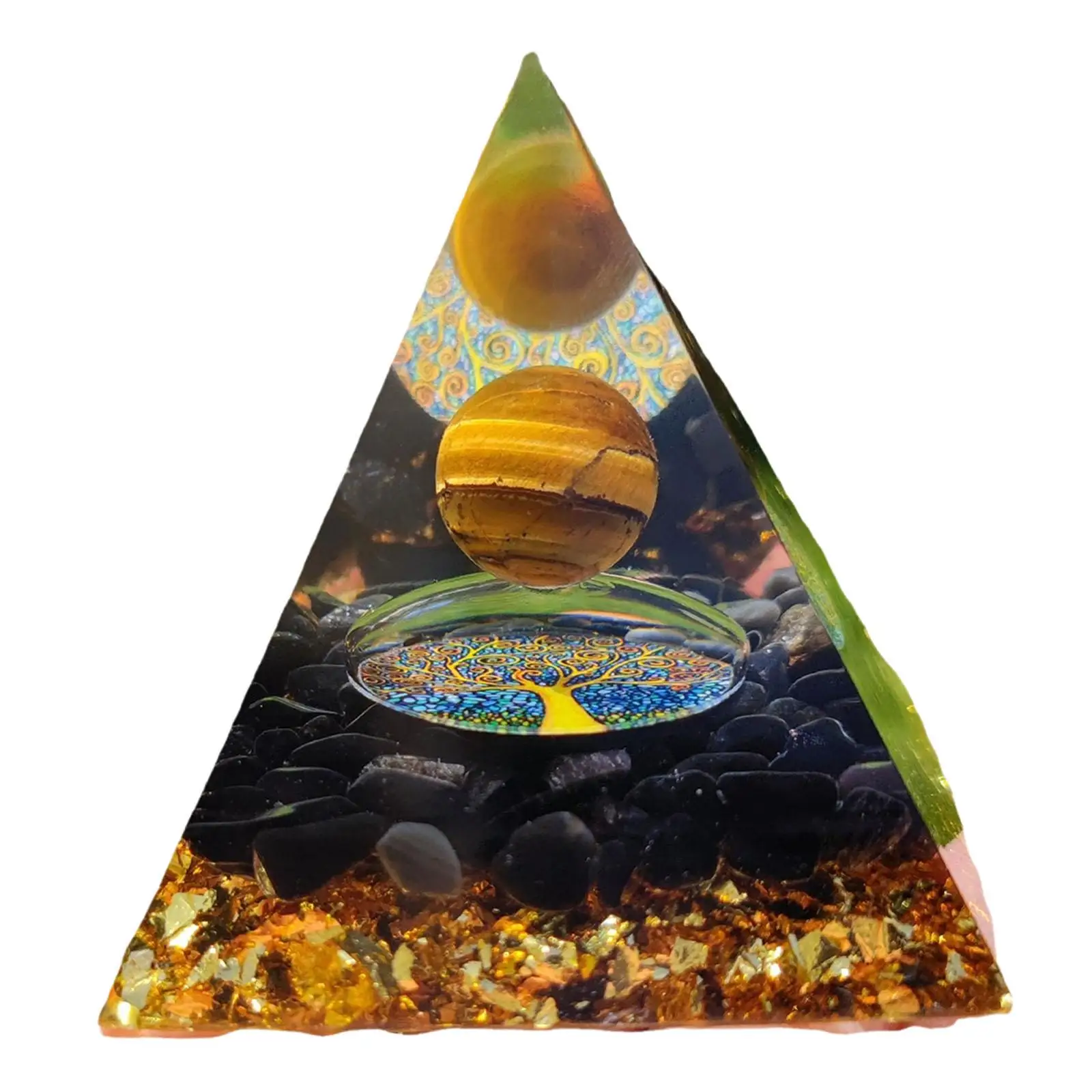 Orgone Pyramid Ornament Stylish for Yoga Meditation Resin Crafts 6cm Home Decor for Birthday Festival Christmas Mother's Day