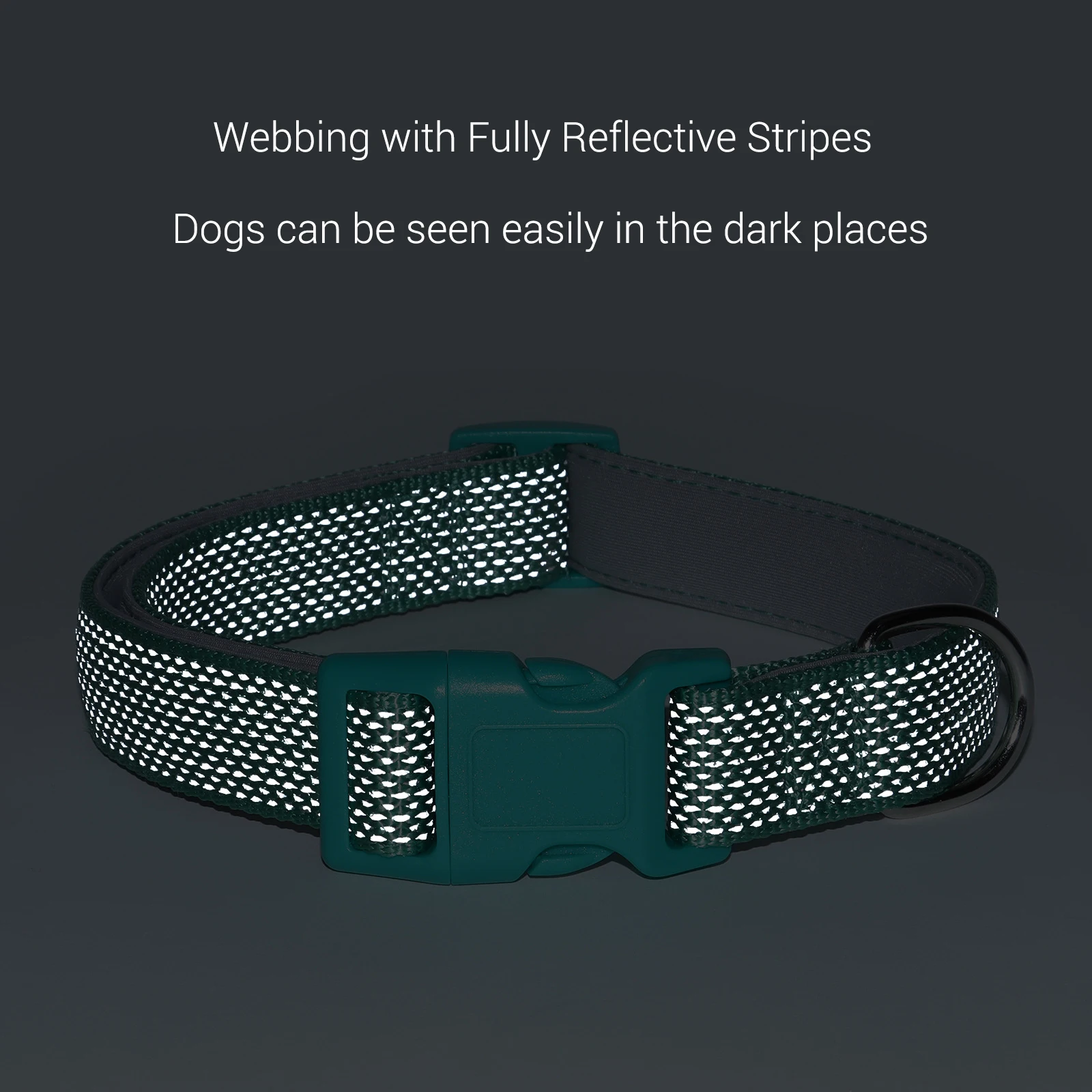 Collar reflectante para perro, accesorio acolchado de neopreno suave totalmente ajustable para mascotas pequeñas y grandes, Collar de seguridad sin estrangulamiento y plomo - imagen 3