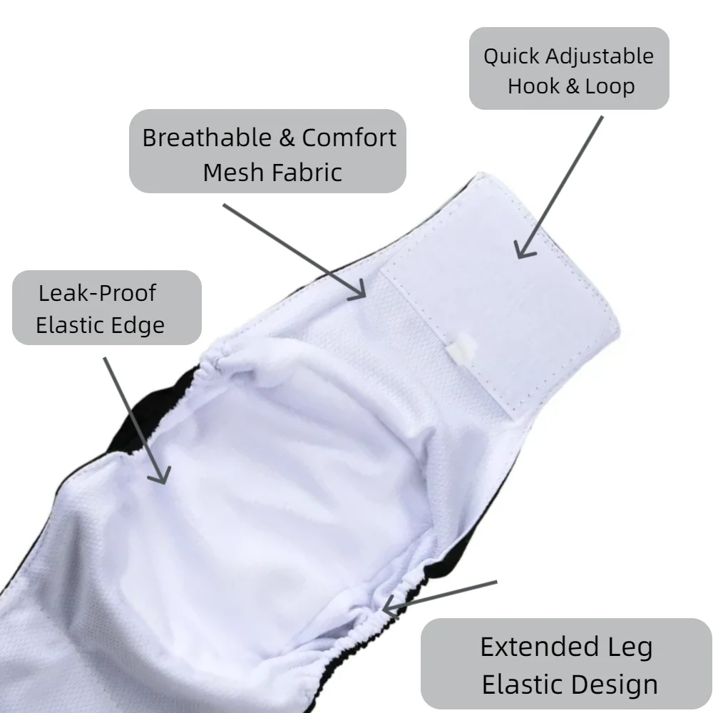 Pañal lavable para perros pequeños y medianos, bragas sanitarias reutilizables para mascotas XS, pantalón de orina a prueba de fugas, suministros para cachorros y Chihuahua - imagen 3