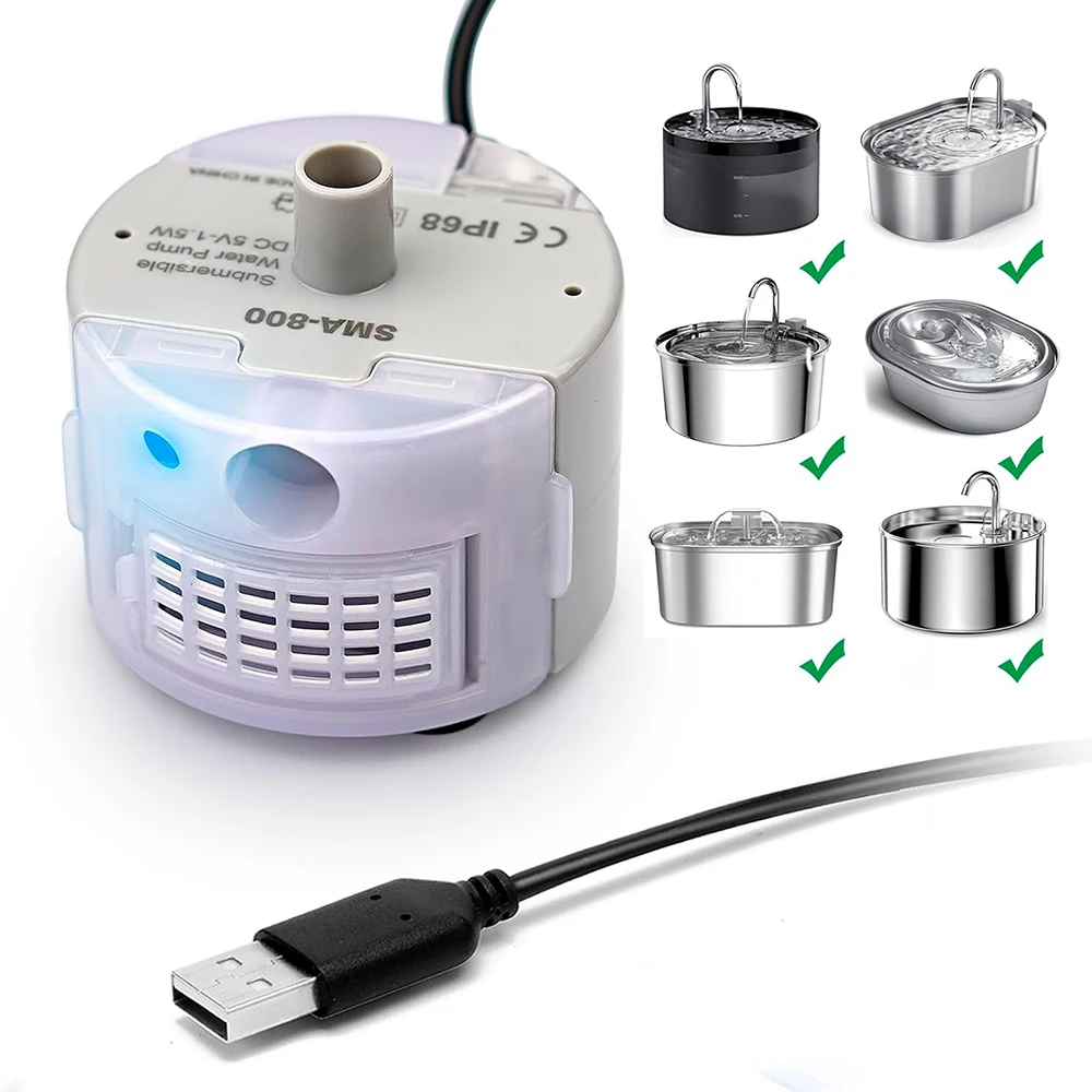 Bomba de fuente de acero inoxidable para gatos, nivel de agua Visible, bomba de fuente de agua para gatos, bomba ultrasilenciosa, fuente automática para perros y gatos