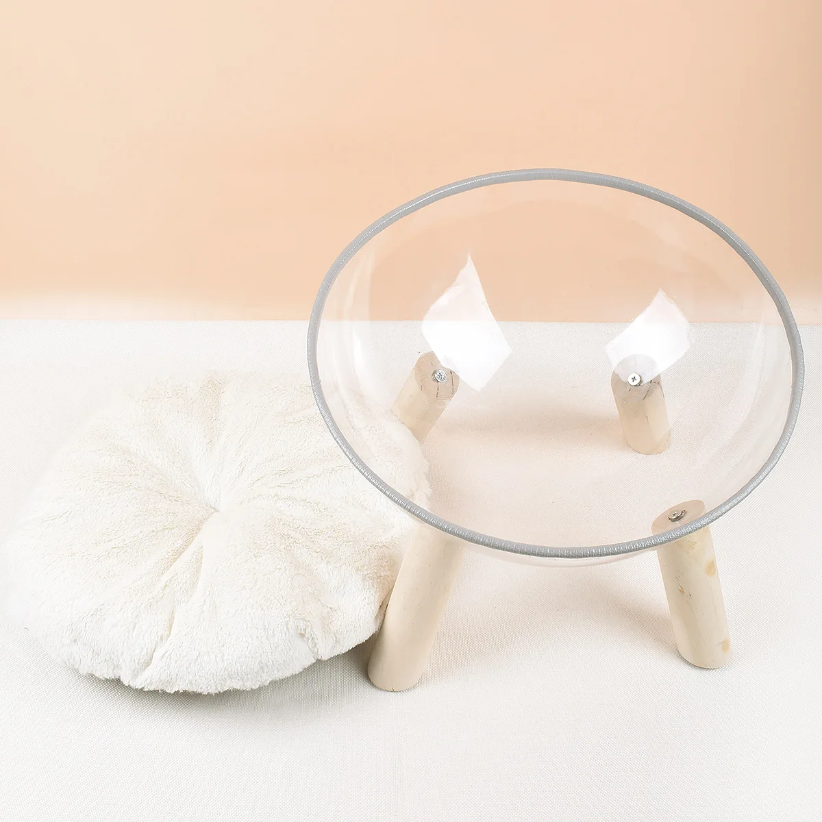 Cápsula espacial para gatos con árbol de madera y poste rascador - imagen 2