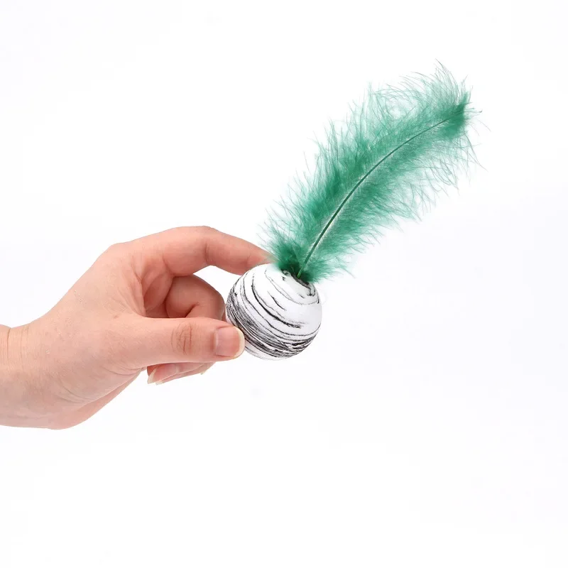 3 uds juguetes para gatos divertidos juguetes interactivos de plumas plástico Artificial colorido gato Teaser juguete suministros para mascotas accesorios para gatos juguete para gatitos - imagen 3