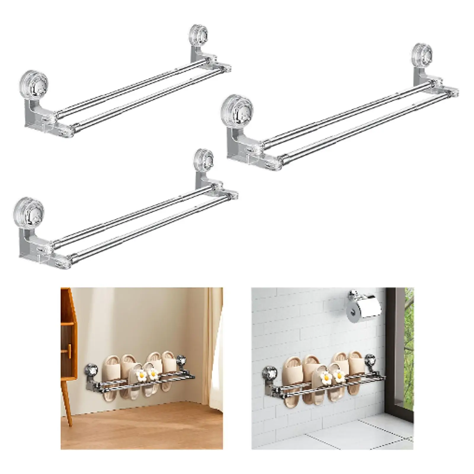 Zapatero montado en la pared, organizador de zapatos con ventosa para armario de pasillo RV - imagen 2