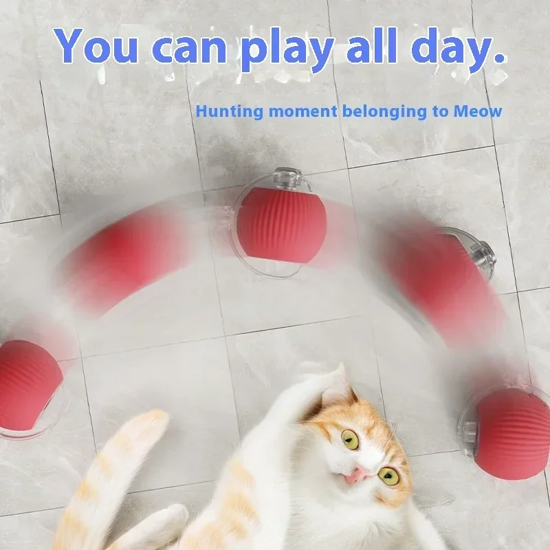 Juguetes interactivos para gatos, pelota rodante eléctrica automática, juguetes para gatos/animales de gatitos, Teaser automático inteligente, recargable por USB - imagen 4