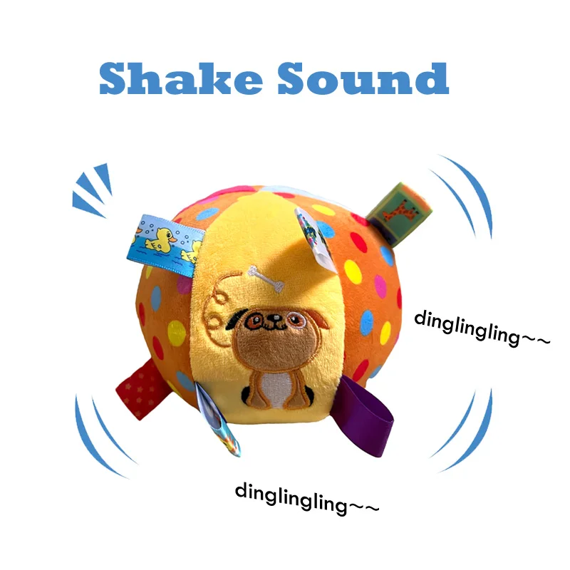 Pelota de juguete Vocal para perro de peluche, divertidos juguetes interactivos para mascotas con campanas, juguete para masticar dientes para perros pequeños y grandes, gatos, juguete para cachorros - imagen 4