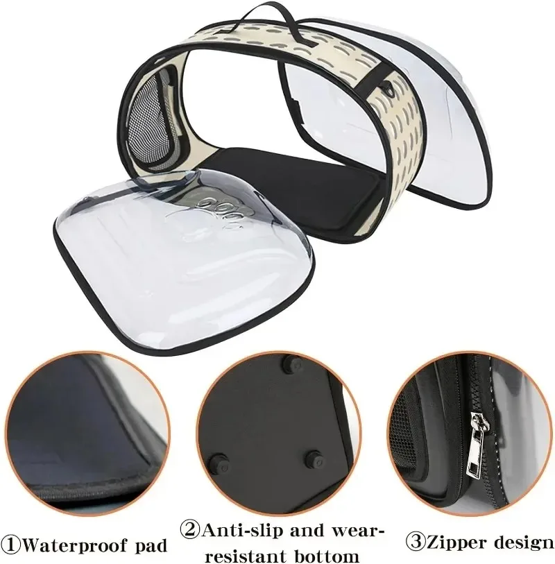 Mochila transportadora de gatos al aire libre, bolso de hombro para mascotas, transportador de gatos, bolso de viaje transpirable, cápsula para cachorros y gatitos, bolsa transparente para gatos - imagen 4
