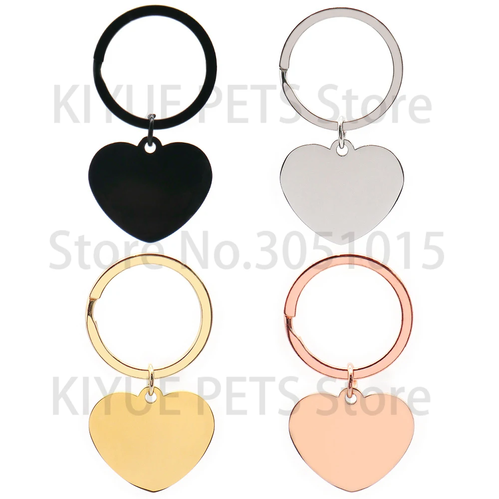 Colgantes de corazón de acero inoxidable – llaveros personalizados - imagen 4