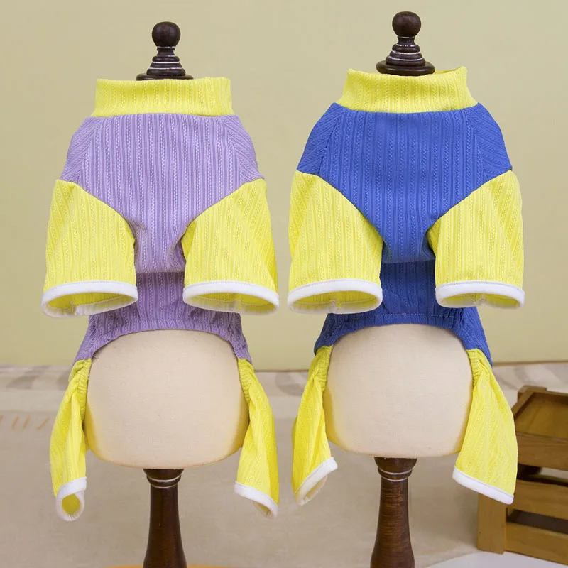 Ropa para perros y mascotas, decoración de alas, Sudadera con capucha para gatos de 4 patas, mono azul y morado para cachorros, pijama para perros, chándal para perros pequeños Chiwawa XL - imagen 2