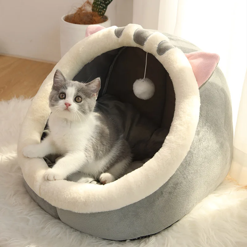 Tienda para mascotas, cama cueva para gatos, perros pequeños, tienda para gatos autocalentable, cabaña para gatos, cómoda cama para dormir para mascotas, plegable, extraíble y lavable - imagen 4