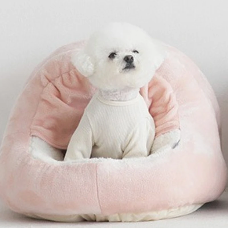 Cama semicerrada con cortina para gato y perro – Todo el año - imagen 3