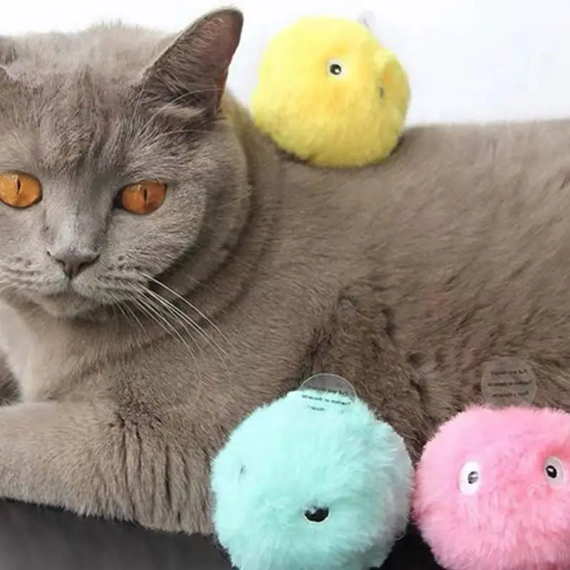 Juguetes inteligentes para gatos, Bola de sonido interactiva de felpa, juguete de entrenamiento eléctrico con hierba gatera, sonido táctil, juguete con chirrido para mascotas, suministros para gatos - imagen 5