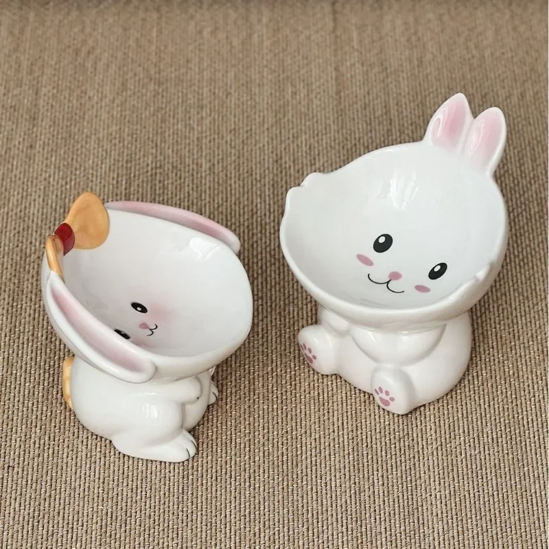 Cuencos de cerámica para gatos, bonitos platos para cachorros y gatitos, protectores de columna Cervical, cuencos de comida para mascotas, alimentador, contenedor de agua, vajilla para perros - imagen 4