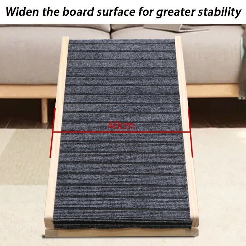 Rampas plegables para perros pequeños, escaleras de pino de madera maciza, cama alta, rampas para perros, puerta de coche, mascotas al aire libre, escalera recta, suministros para escalar para mascotas - imagen 3