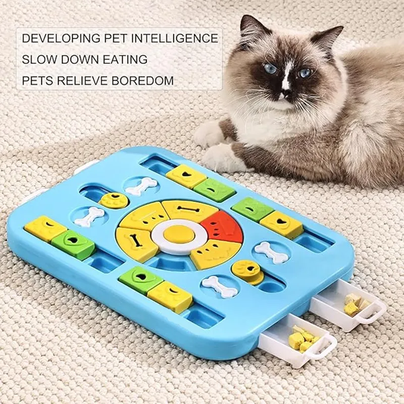 Juguete interactivo rompecabezas para perros y gatos grandes, medianos y pequeños, 4 formas de jugar, alimentador lento que promueve la digestión, fácil de limpiar - imagen 3