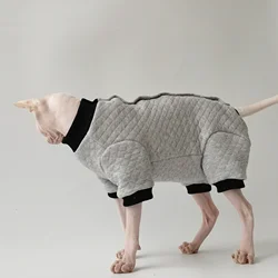 Abrigo para gato Sphynx de algodon - Invierno, manga larga con botones