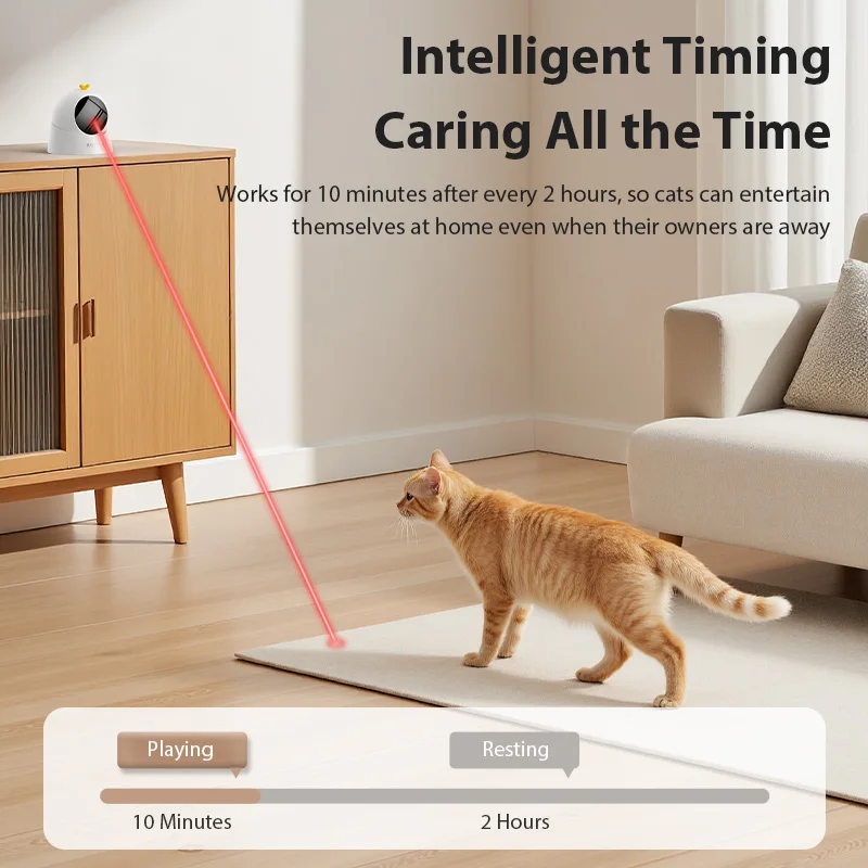 ROJECO-juguete láser automático para gatos, modo ajustable interactivo, juguete eléctrico para gatos para gatitos, perros, juguetes láser inteligentes para interiores - imagen 3
