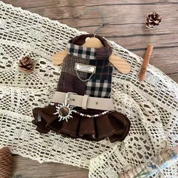 Vestido de tirantes a cuadros invierno para perros pequeños y medianos