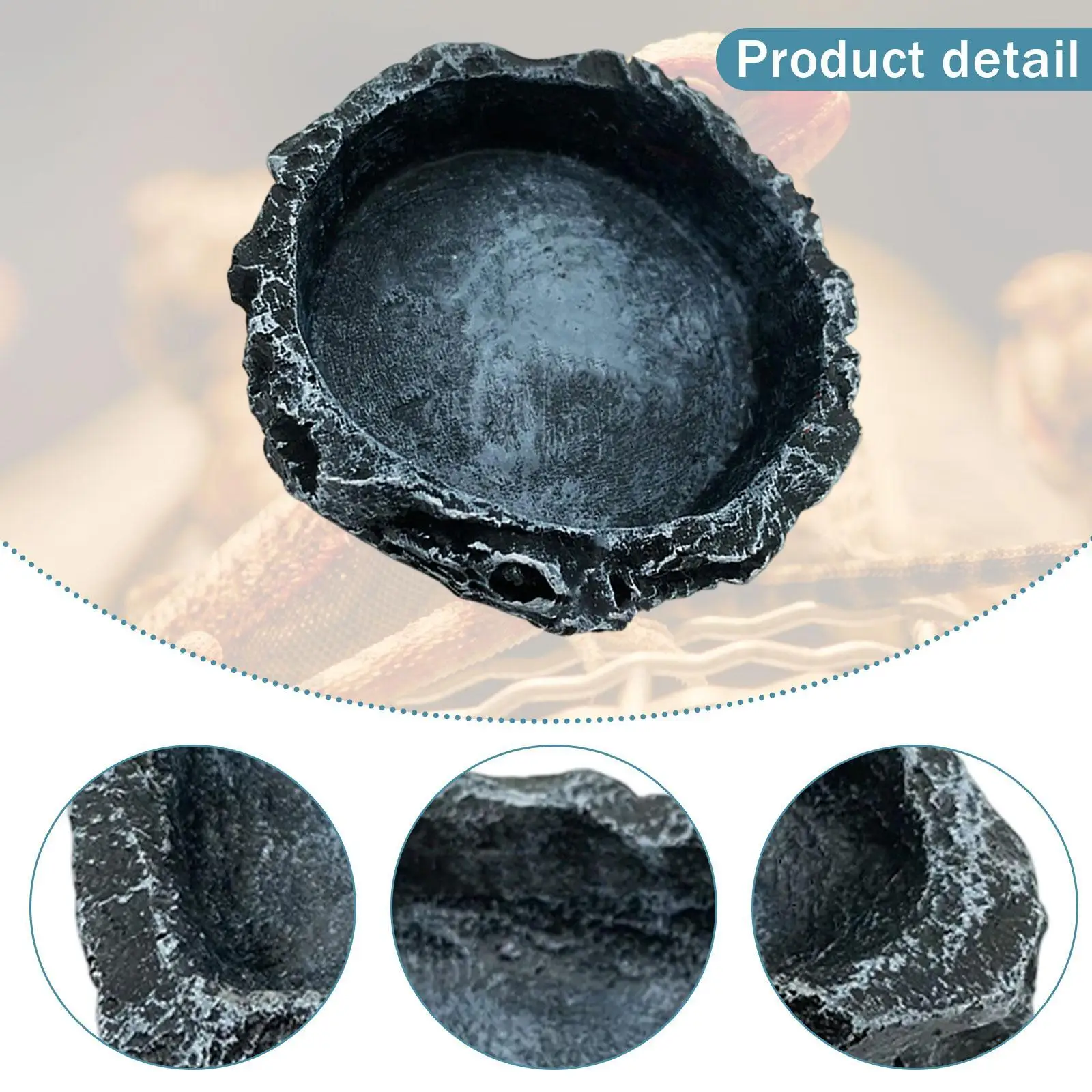 2x Reptile Water Dishes Food Bowls Drinking Trays Corner Small Feeding Dishes Terraium Bowls for Frog Bearded Dragon Scorpion