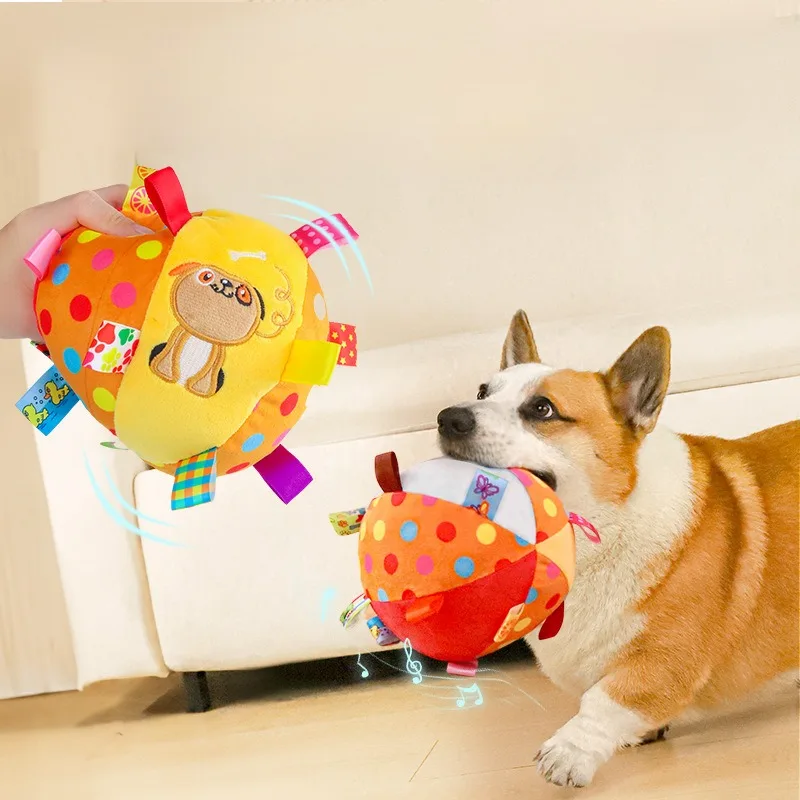 Bolas de lana suaves para perros, juguetes para chirrido, juguete interactivo para interiores, cachorro, resistente al masticable, suministros para juegos, productos para mascotas - imagen 3