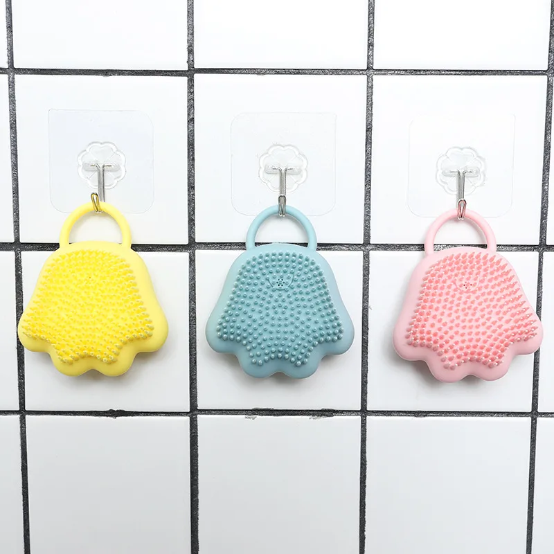 Vista superior del cepillo de silicona para perros y gatos