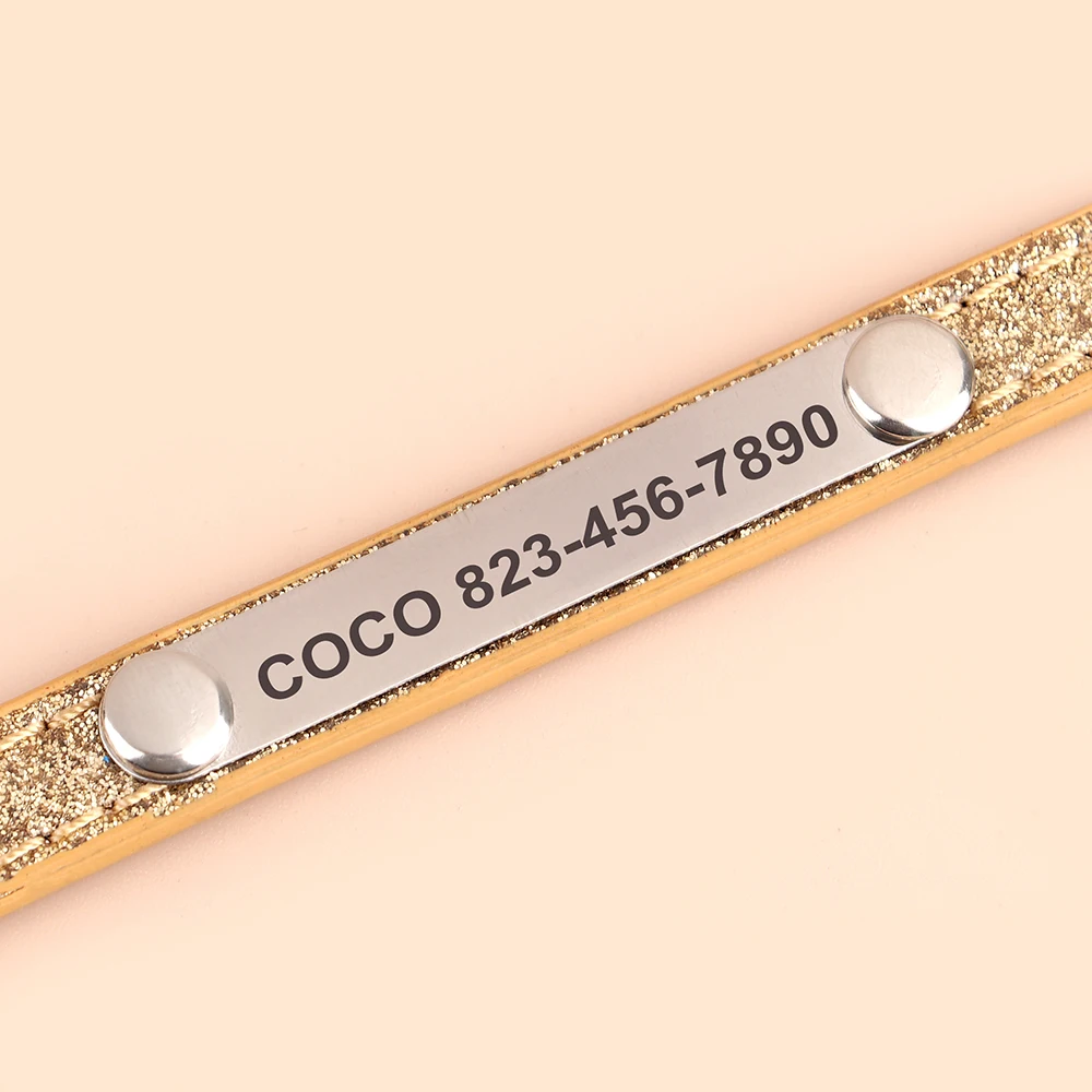Collar personalizado para cachorros y gatitos para perros pequeños y medianos, placa con nombre grabada gratis ajustable personalizada, etiqueta de identificación, collares para mascotas Perros - imagen 4
