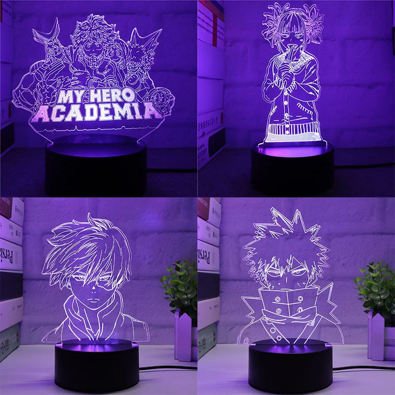 Lámpara LED Kawaii Bakugou – Luz nocturna de acrílico