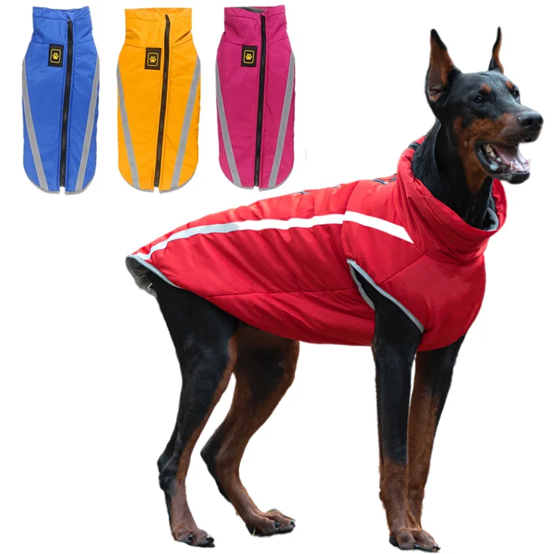 Abrigo de invierno impermeable con forro polar para perros, chaqueta cálida para cachorros, chaleco reflectante, ropa para mascotas, ropa para perros medianos y grandes