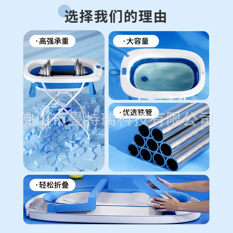 Bañera plegable para mascotas sin flexión, bañera para gatos y cachorros, soporte para estante elevado, productos para mascotas - imagen 3