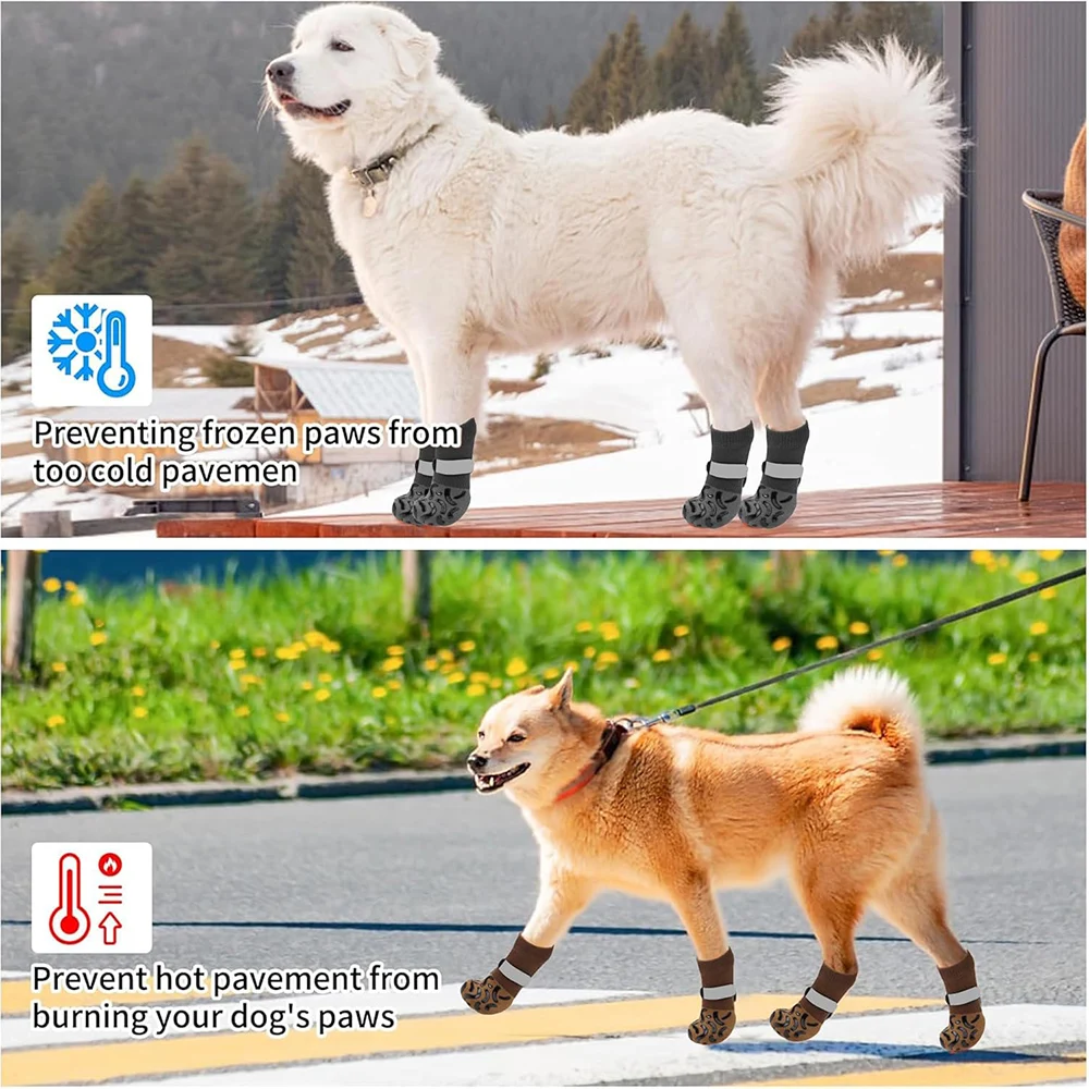 Calcetines antideslizantes para perros grandes para evitar lamer patas para suelos de madera, protectores de patas, Control de tracción para perros grandes en interiores - imagen 2