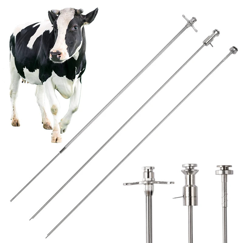 Pistola de jeringa SS AI para ganado vacuno de granja bovino, aplicador de inseminación Artificial, inyector de Semen, instrumento de cría de paja congelada, granja