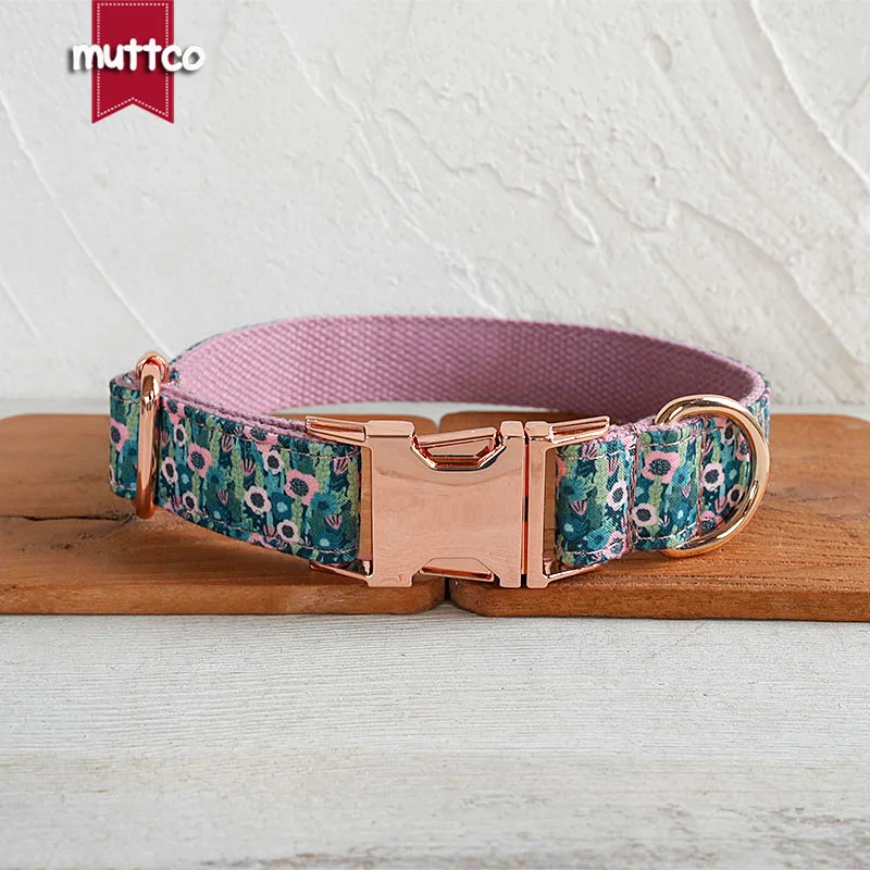 MUTTCO es un collar para perro con estampado vintage JUNGLE VIOLET que muestra un estilo único UDC178 - imagen 4