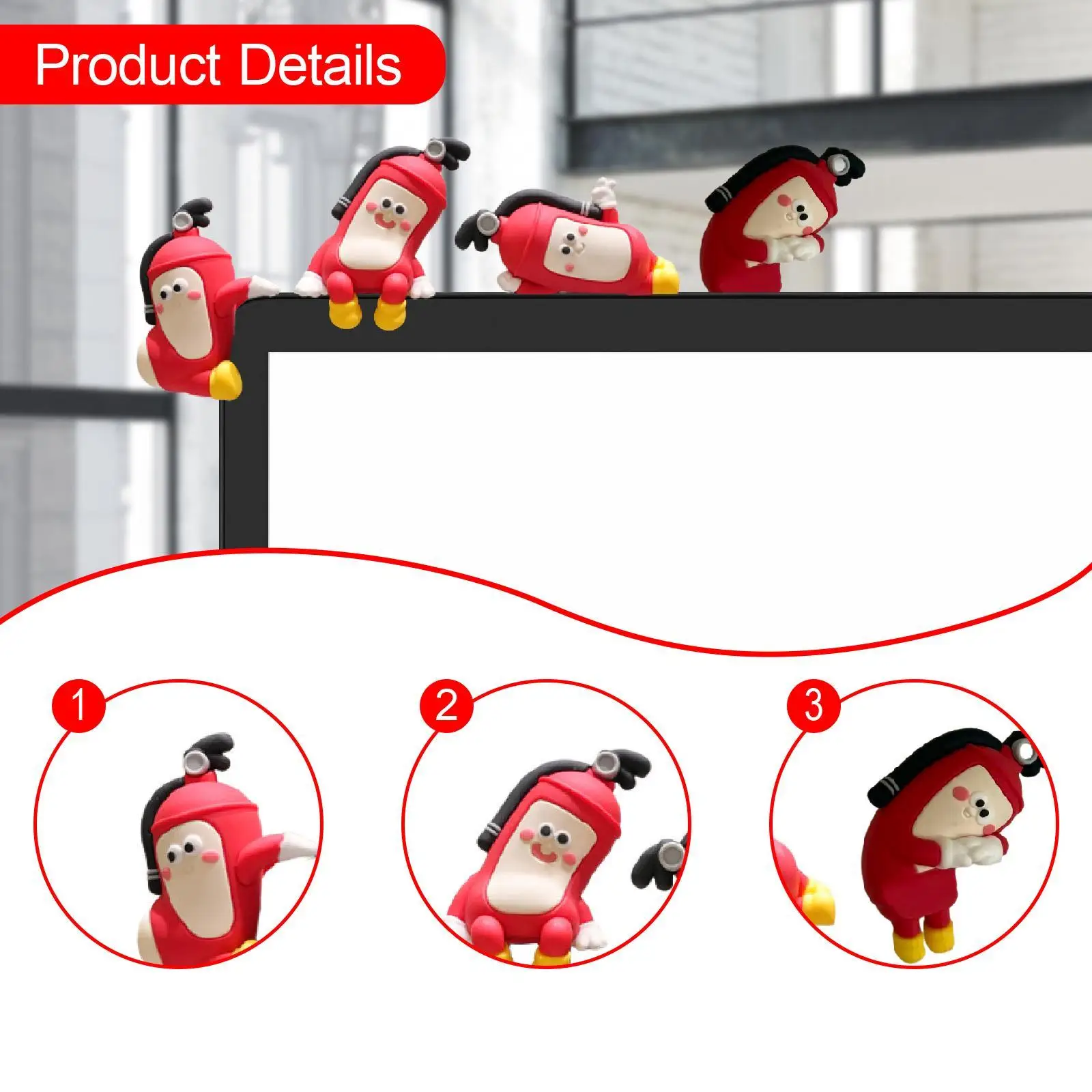 Figuras decorativas para ordenador, estatuas pequeñas, regalos creativos divertidos, adornos para mesa de estante de escritorio, 4 piezas - imagen 5