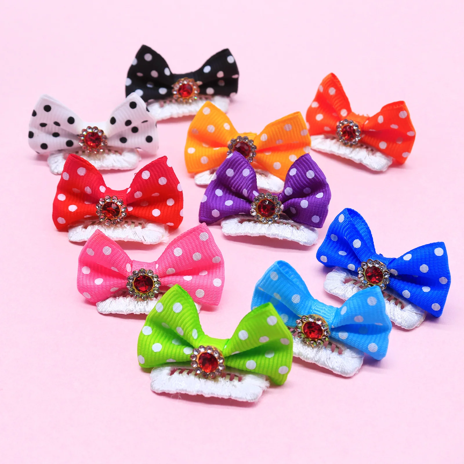 Lazos con pinza para perros - accesorios de moda hechos a mano - imagen 5