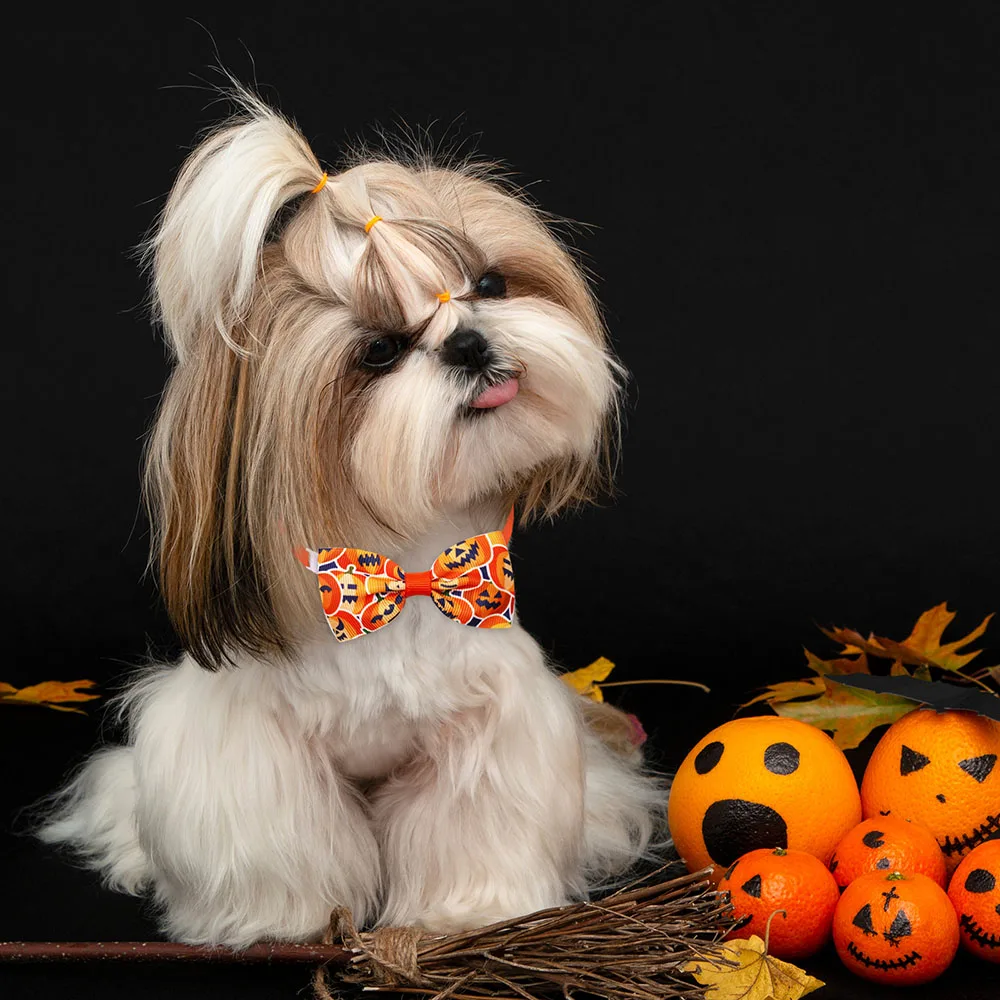 100 Uds. Pajarita para perros pequeños de Halloween para perros, pajarita para mascotas, corbatas para Halloween, suministros para mascotas para perros pequeños - imagen 2