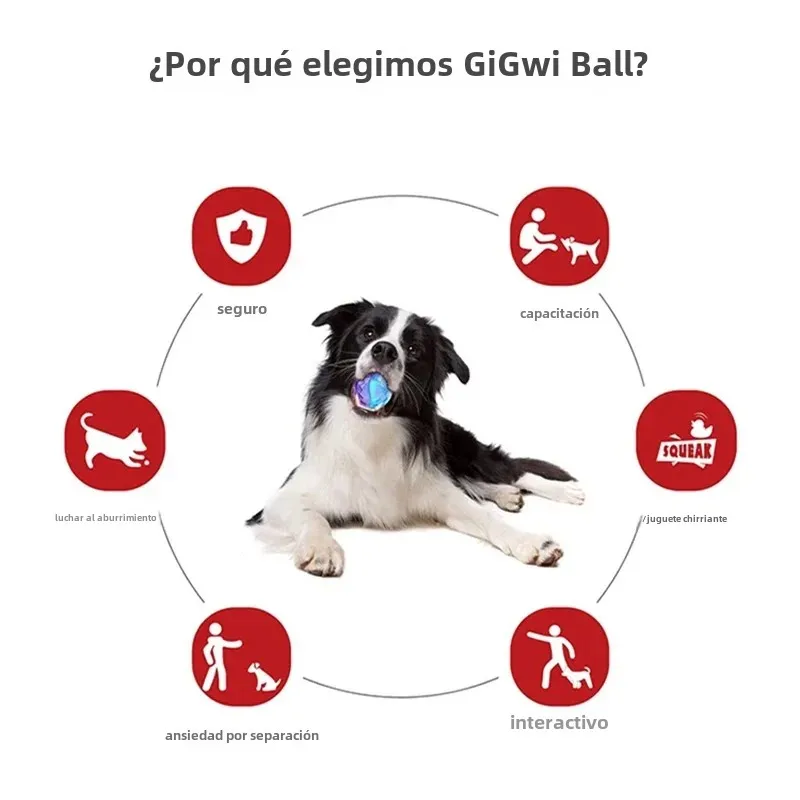 Gigwi-juguetes interactivos para mascotas, serie G-Ball, bolas chirriantes, juguetes para perros de 2,5 pulgadas para perros pequeños/medianos, colores hinchables y surtidos - imagen 2