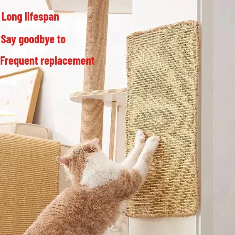 Estera rascadora de Sisal Natural para gatos, esteras para rascar gatos, alfombra Horizontal para rascar el suelo del gato, protege el sofá y las alfombras, muebles para gatos - imagen 3