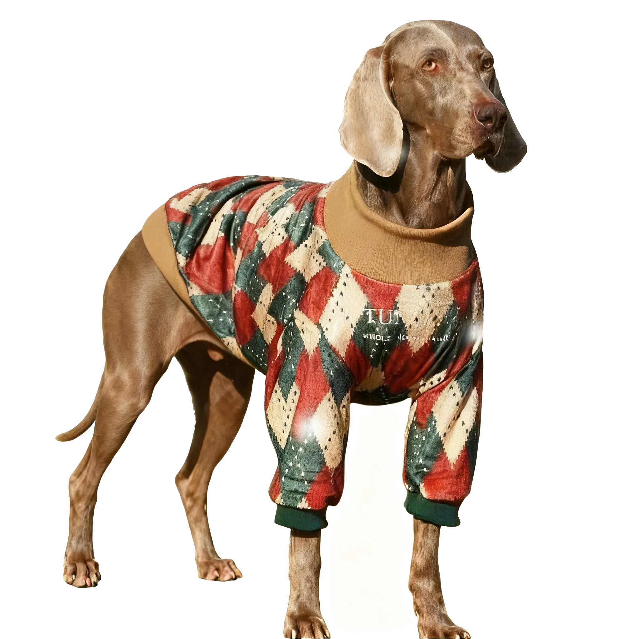 Suéter forro polar perro mediano y grande – diseño diamantes