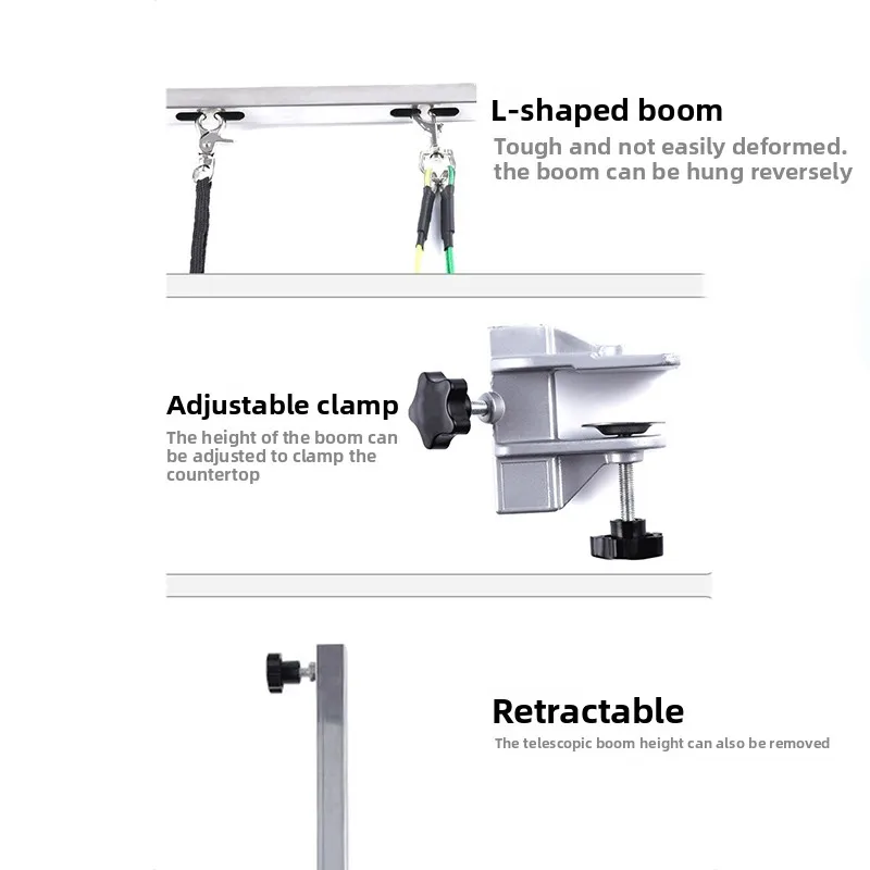 Soporte de mesa para el cuidado de mascotas, soporte plegable de acero inoxidable, colgador ajustable para cortar uñas de mascotas, productos de aseo para corte de pelo - imagen 5