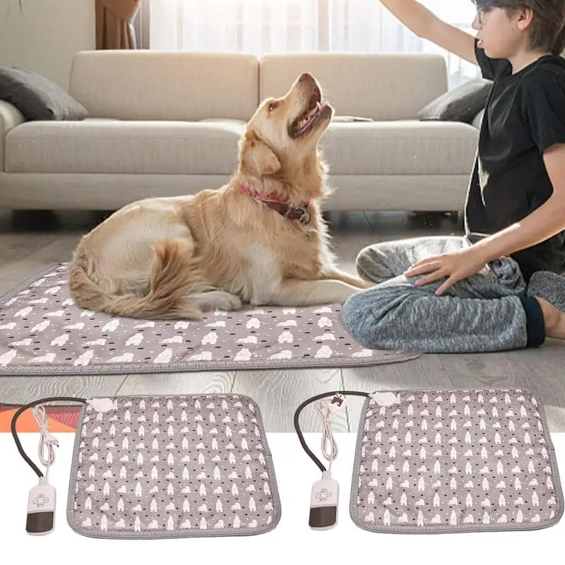 Almohadilla calefactora para mascotas, manta eléctrica impermeable para cachorros, alfombrilla de calentamiento para perros y gatos, almohadillas calefactoras antimordeduras con temporizador Digital y - imagen 3