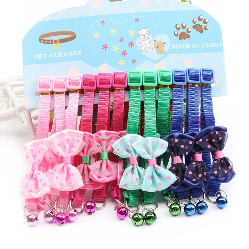 Collar ajustable para mascotas, Collar duradero con campanas y lazo para perros y gatos, suministros de decoración para mascotas para todas las estaciones - imagen 2