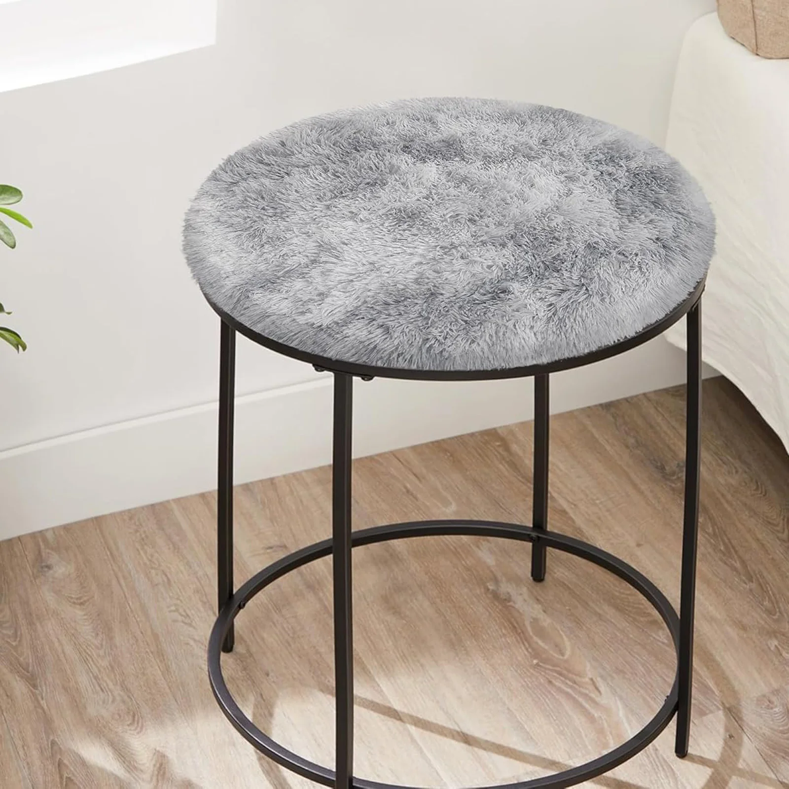 Alfombra redonda de felpa suave, alfombra blanca esponjosa para sala de estar, dormitorio, habitación de niños, decoración acogedora para el hogar, alfombra cómoda de pelo grueso - imagen 4