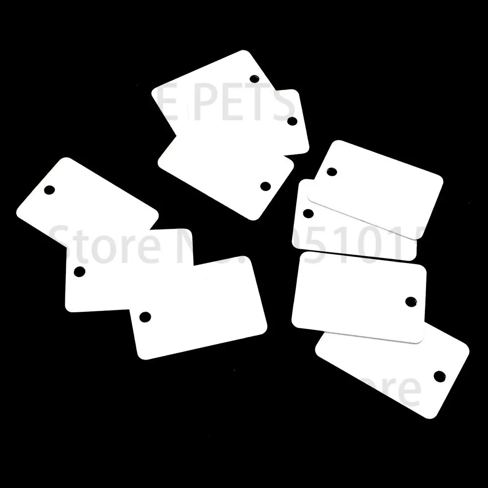 100 Uds. Etiqueta colgante impresa en blanco de aluminio, colgante de Color, accesorios para llavero, colgante con personalidad impresa personalizada para mascotas - imagen 3