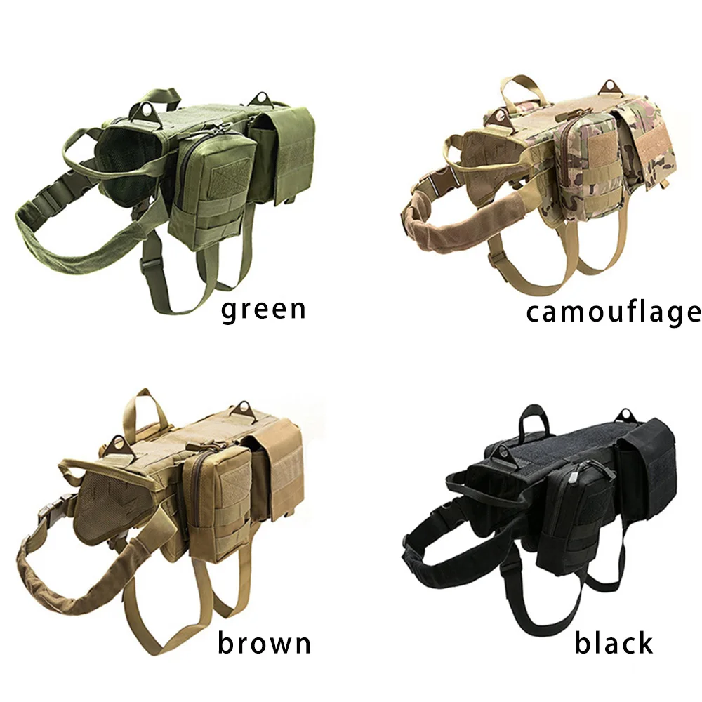 Dog Tactical Harness & Leash Set with MOLLE Pouches Military-Style Pet Vest with Heavy-Duty Handle for Large Breed Dogs Training - imagen 5