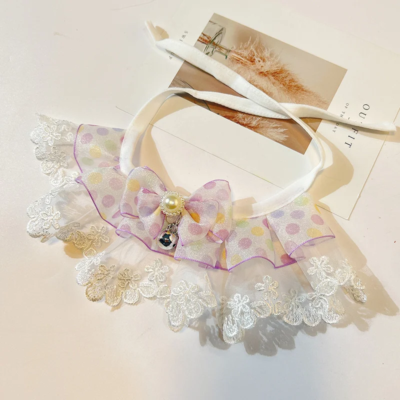Collar lazo con campana para gatos – Accesorio decorativo suave - imagen 4