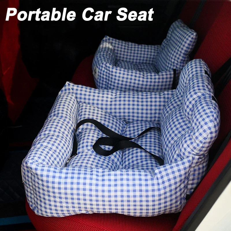Funda de asiento de coche para perro de viaje, asiento de seguridad portátil para anidar el coche, cojín de felpa, hamaca plegable, almohadilla nido de doble uso para el hogar y el coche