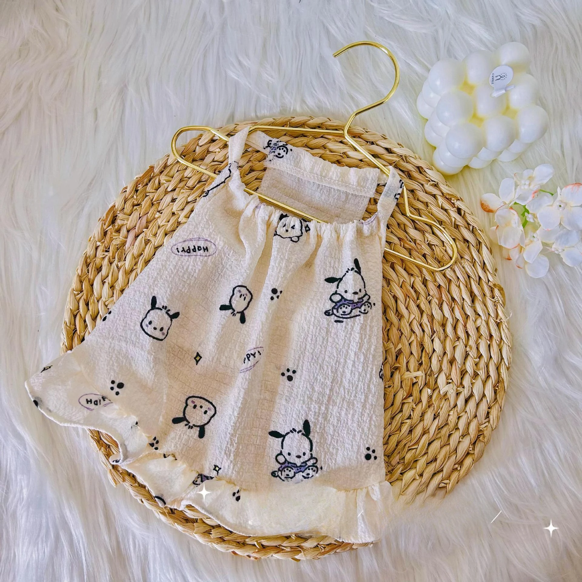 Falda con tirantes para primavera/verano para mascotas, ropa para el hogar, falda bonita con burbujas, chaleco, vestidos para perros y gatos, ropa para cachorros pequeños