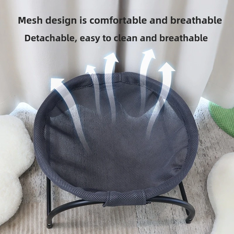 Cama transpirable a prueba de humedad para mascotas, fácil de lavar fuera del suelo, estante arqueado para perros y gatos de cuatro estaciones, hamacas, camas, productos de muebles para mascotas - imagen 3