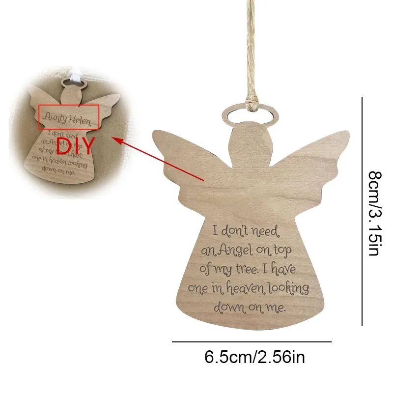 Adornos de madera para pintar manualidades DIY, adorno de Ángel sin terminar en blanco, decoraciones colgantes para fiesta de cumpleaños, boda y Acción de Gracias - imagen 2